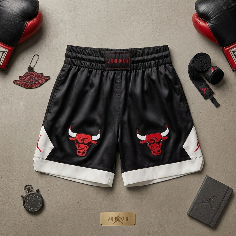 NWT Jordan Flight Muay Thai Chicago Bulls Woven Shorts Black IF1921-010 Men XL
